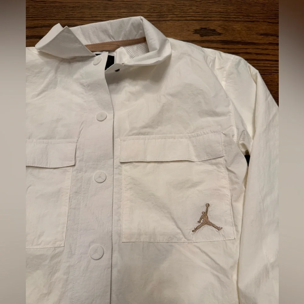 Jordan Kids' Coaches Water-Resistant Jacket, white—NWT